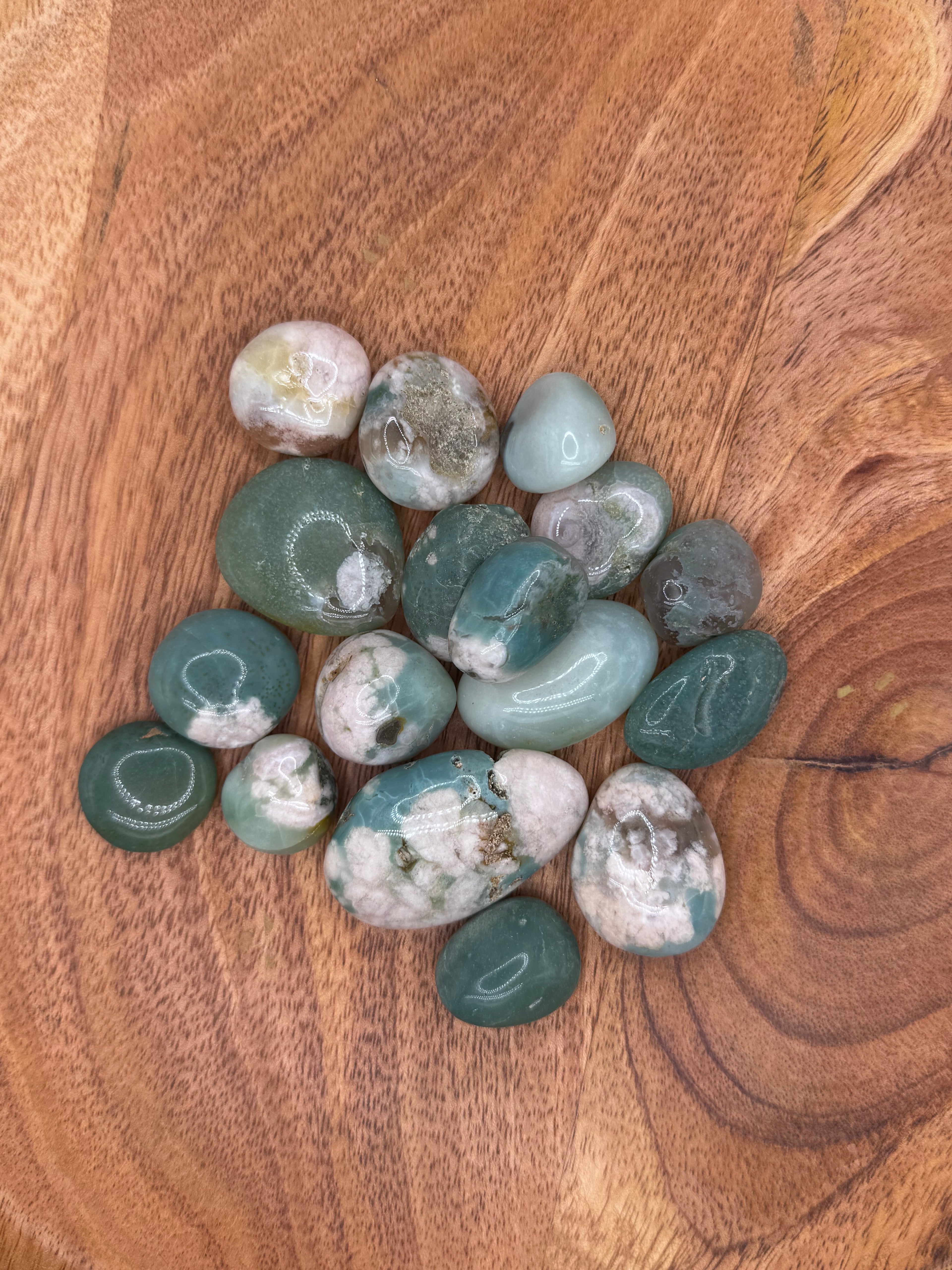 Tumbled Green Flower Agate