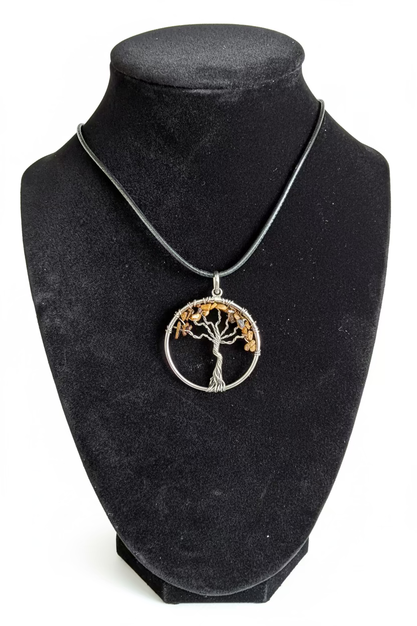 Tiger Eye Tree Of Life Necklace